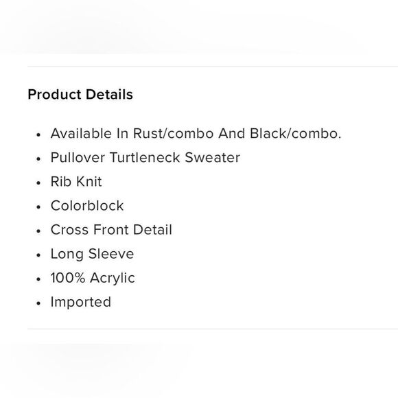 Cross Roads Turtleneck Sweater - Rust/Combo - Picture 4 of 4